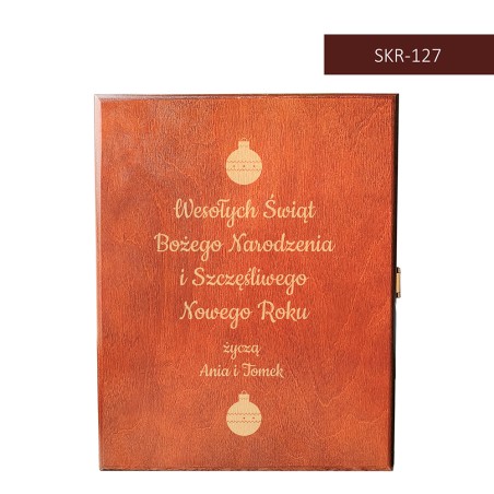 Skrzynka pionowa na Święta + karafka + 2 szklanki - 18 wzorów