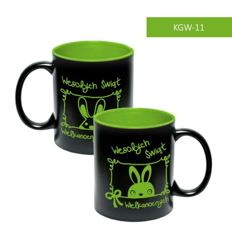 Kubek czarny grawerowany - Wielkanoc - 17 wzorów