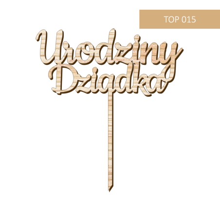Topper na tort - Urodziny - Sklejka - 8 wzorów