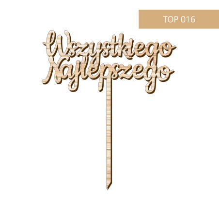 Topper na tort - Urodziny - Sklejka - 8 wzorów