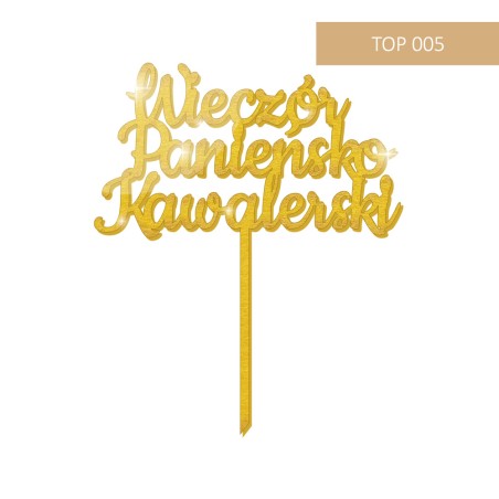 Topper na tort - Ślub - Złoty - 18 wzorów