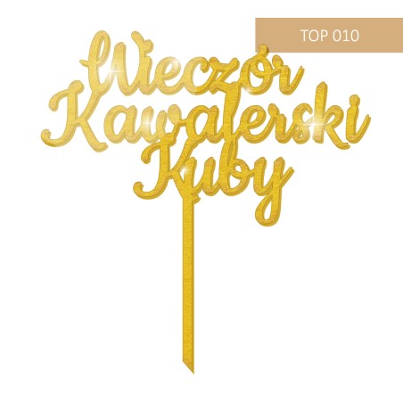 Topper na tort - Ślub - Złoty - 18 wzorów