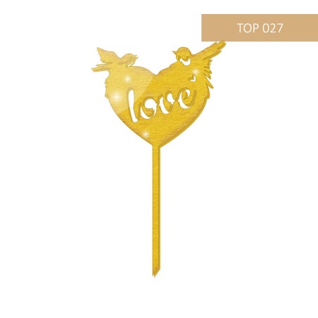 Topper na tort - Ślub - Złoty - 18 wzorów