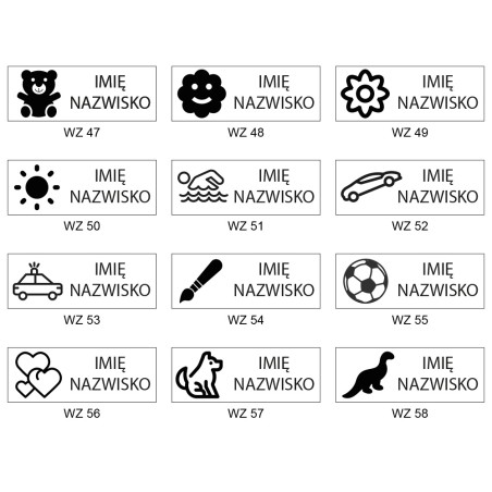 ! Pieczątka do znakowania ubrań, niebieska - Colop MyMarky - WZORY